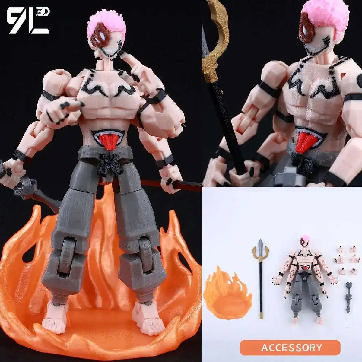 9L3D T13 Jujutsu Kaisen Sukuna Lucky13 Multi-Jointed 3D Printed