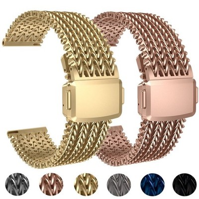 22mm Luxus Edelstahl Armband Universal Uhrenarmband Smartwatch Ersatz Band Strap