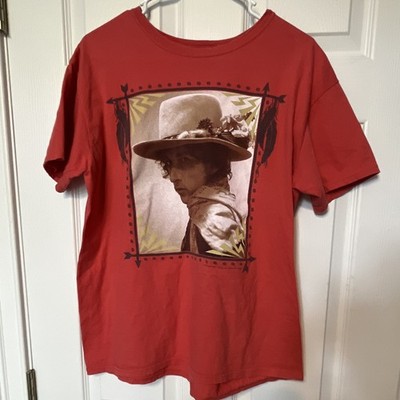 Gildan Softstyle Bob Dylan Rolling Thunder Revue Red T-Shirt L  Reprint Large