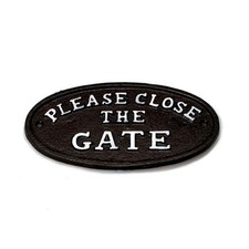 Oval "Please Close The Gate" Sign