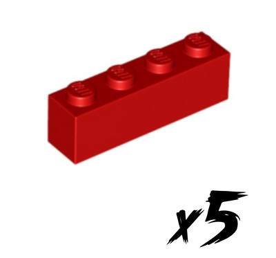 5x LEGO 3010   1x4 Stein   Brick   rot   Red