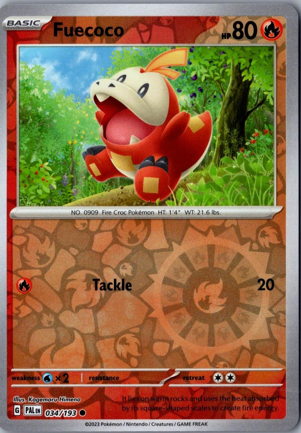 Fuecoco Reverse Holo 034/193 Common Paldea Evolved Lightly Played Pokemon Card
