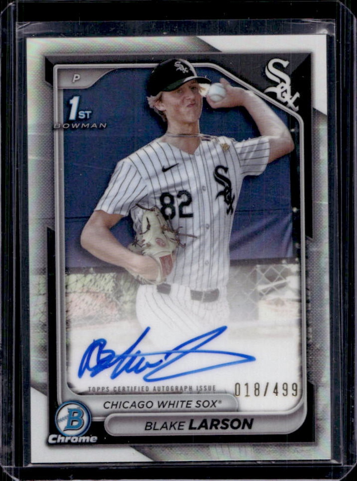 2024 Bowman Draft Blake Larson Chrome Auto Refractor 1st #/499 White Sox