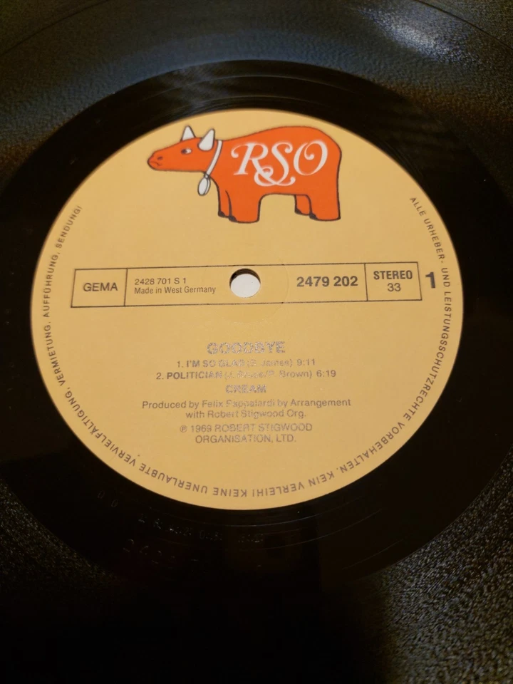 UNUSED von 1969 CREAM Goodbye Nr. 2479202 Lp Ger Sleeve =M- VINYL =M  - Bild 3 von 4