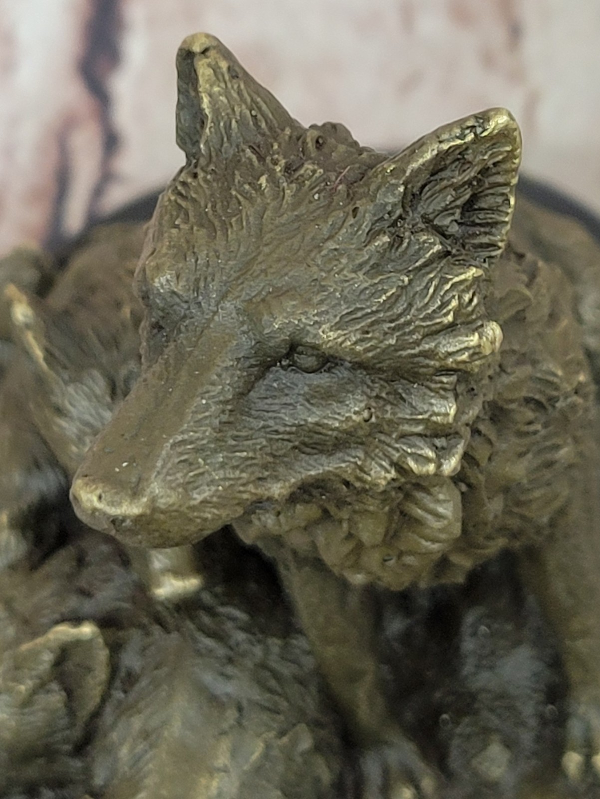 Art Deco Mother wolf with Two Cubs Bronze Sculpture Hot Cast Vienna Statue Gift