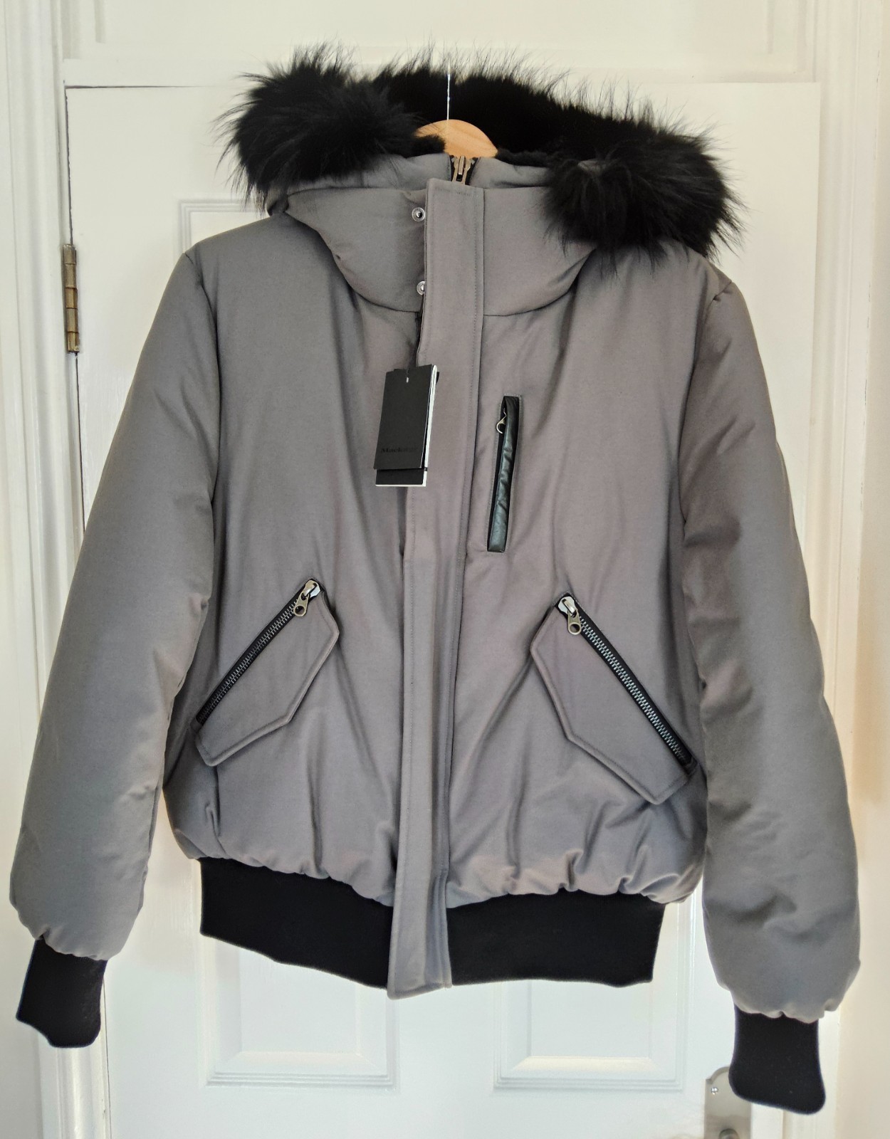 Mackage Dixon Men's Bomber Jacket Size 44 Slate Grey - Brand New with Tags