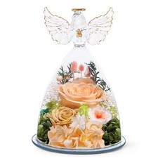 Gifts for Mom Women Birthday Preserved Rose in Glass Angel Figurine Forever Fres