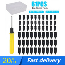 61x Car Tubeless Vacuum Tyre Puncture Repair Kit Screw Nails Tire Patch Plug