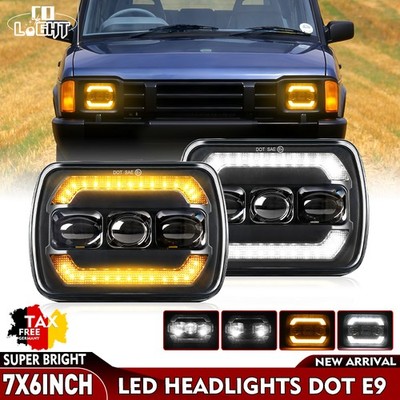 For Land Rover Discovery 1 & 2 5x7 7X6 E-geprüft LED Scheinwerfer Hi/Lo Beam DRL