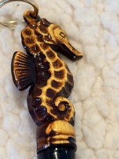 Vintage Seahorse Shoehorn Faux Horn Tortoise Shell Resin Dressing Accessory 8"
