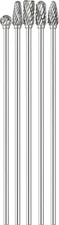 5Pcs Long Carbide Burr Set 1/8" Shank Total L 4.4" Compatible with Dremel Die Gr