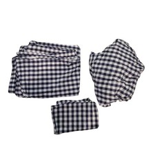 Pottery Barn Kids sheet set twin navy white gingham organic cotton