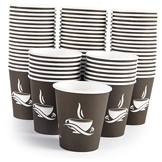 270 Pack 10oz Brown Disposable Coffee Cups for Hot Beverages