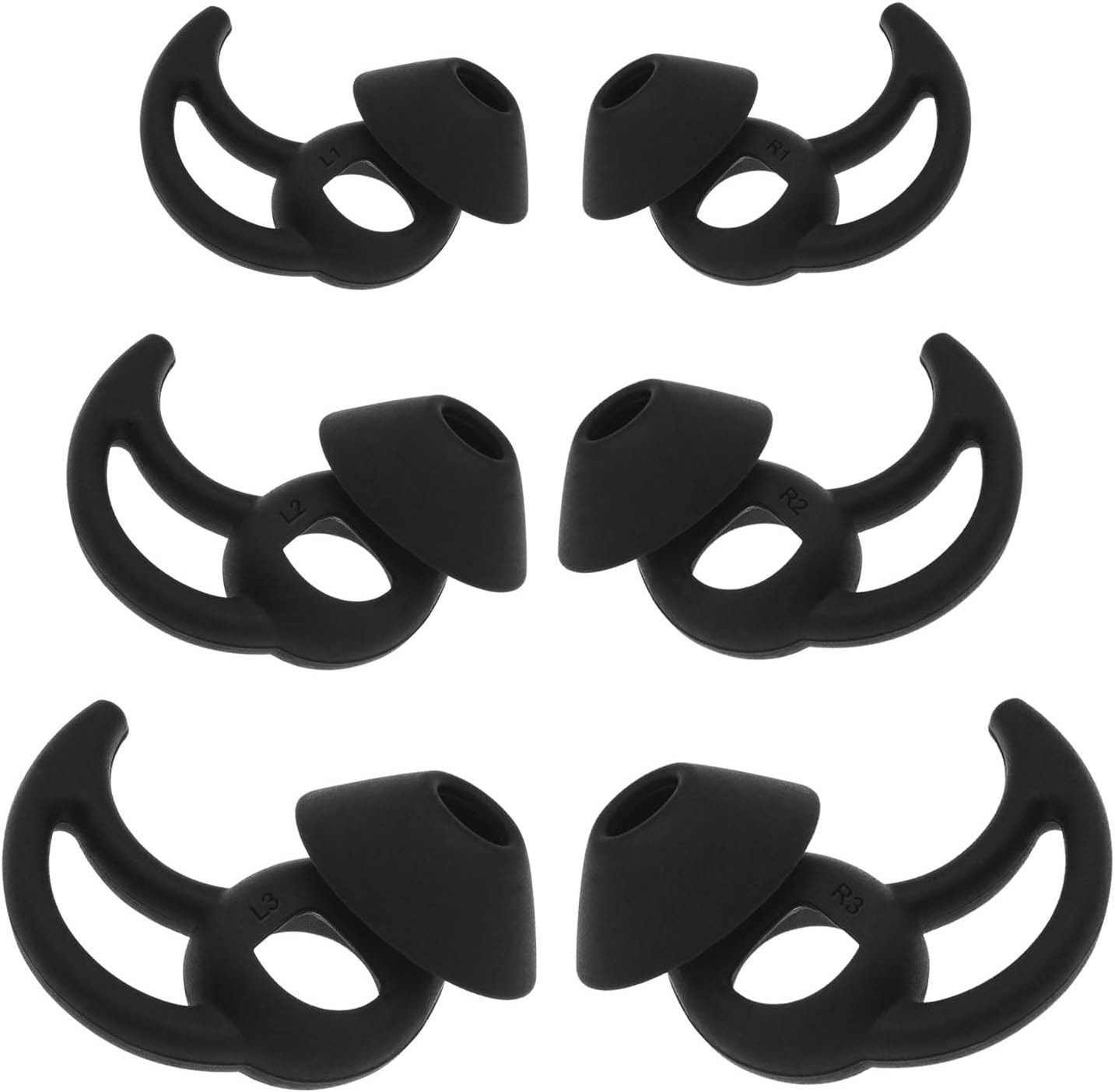 EMSea 3 Pairs Earbuds Cover Silicone Earhooks Ear Loops In-Ear Earbuds Tips wit