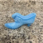 Vintage Fenton Blue Slag Glass Daisy & Button Shoe Slipper