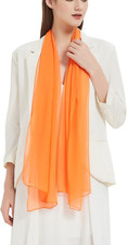 Long Chiffon Sheer Scarf For womens