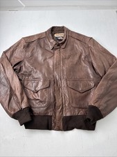 Perrone Aviation Apparel Leather Bomber Jacket Flight Jacket USA Made M 44