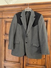 Vtg Circle S Jacket Blazer Men s 44 L Western Yoke SportCoat Rockabilly Wedding