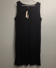 Talbots Women  s Twist Front Sleeveless Maxi Dress Size 2X Rayon Lyocell Black