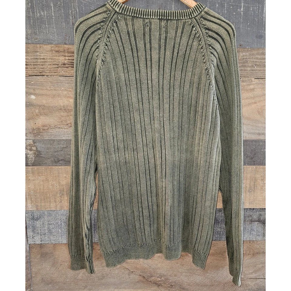 Prada Olive Green Sweater Ribbed Knit Crewneck Grunge Mens 56 XXL Designer 90s - Image 2 of 4