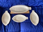 Vtg. McCoy Oven Proof USA 9375 Fish Platter & 3 9374 Plates - Pre-owned