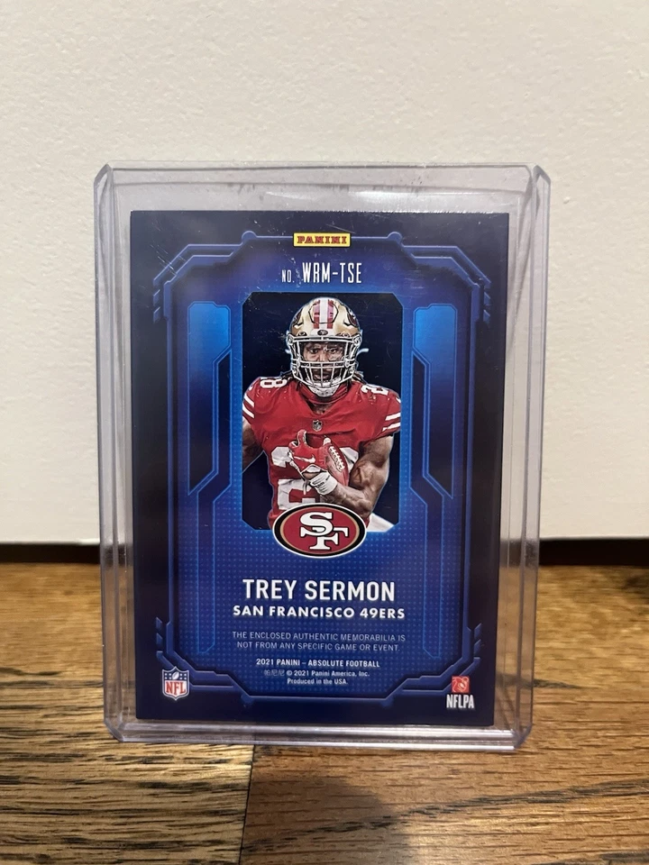 2021 Panini Absolute - War Room Materials Trey Sermon #WRM-TSE /199 (MEM, RC) - Image 2 of 2