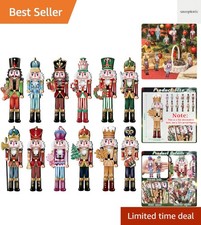 Exquisite 24 Vintage Nutcracker Wooden Ornaments - Perfect for Holiday Crafts