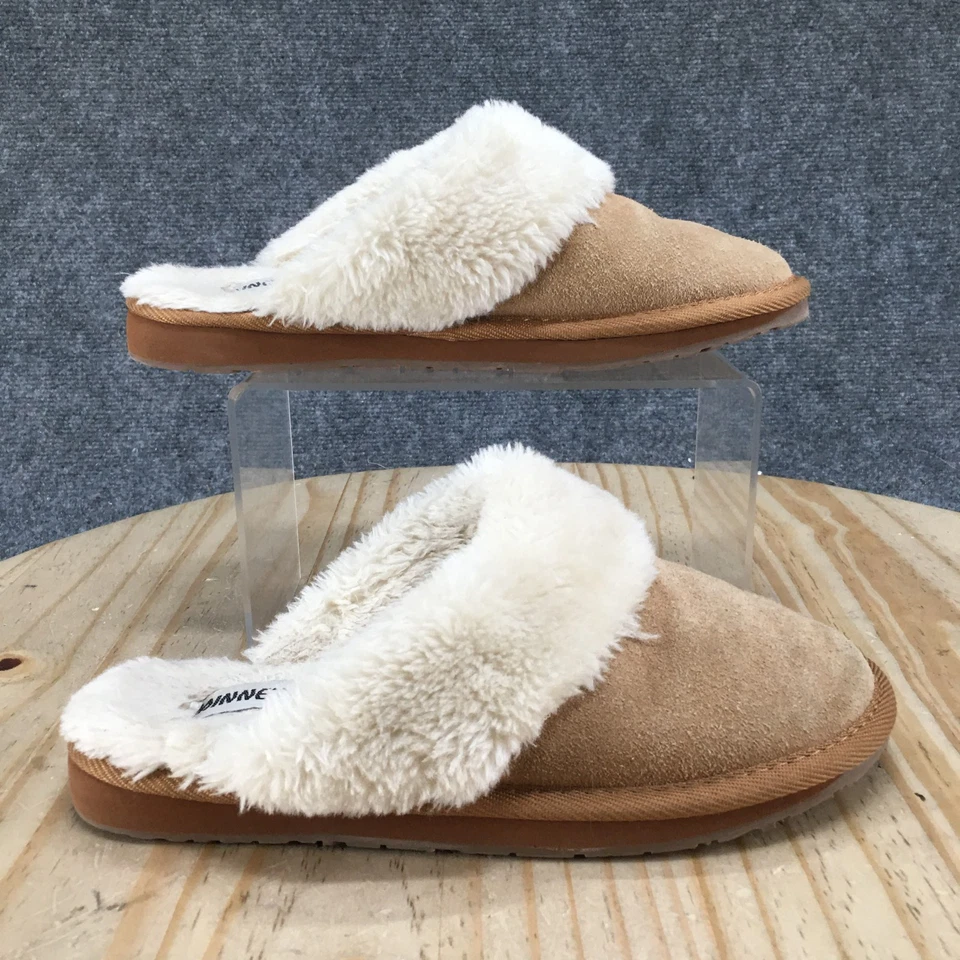 Minnetonka Slippers Womens 7 M Mule Brown Leather Closed Toe Casual Flats 40811 - Image 2 of 4