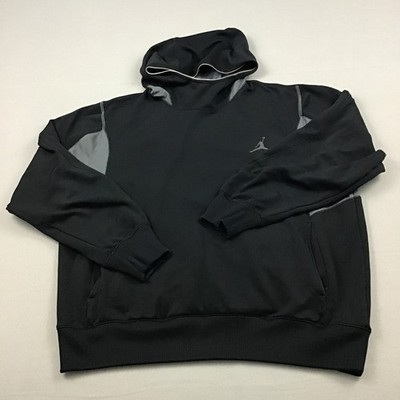 Jordan Hoodie Men XL Black Solid Jumpman Essentials Fleece Pullover Sweatshirt