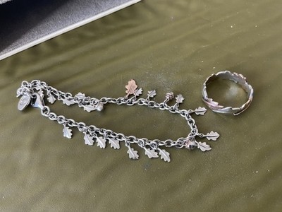 Clogau Silber & Gold Eichenblatt Ring und Armband