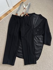 1950s Mens Evening Tailcoat Two Piece Suit Austrian Bespoke Vintage Jacket Pants