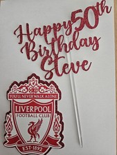 Personalised Liverpool Themed Football Cake Topper, Football Cake Toppers 