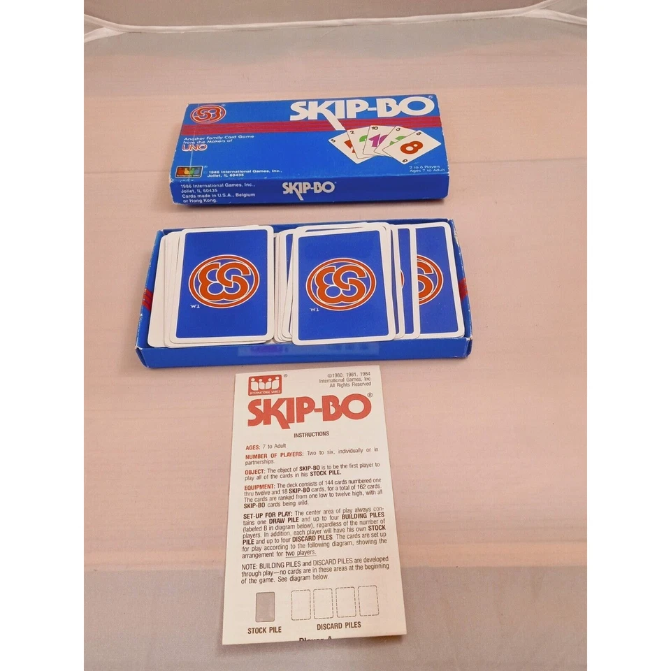 Vintage 1986 SKIP-BO Card Game #1050 Includes Cards & Instructions Complete Nice - Image 2 of 4