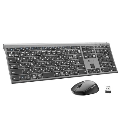iClever DK03 Combo Wireless Keyboard and Mouse Set Bluetooth & 2.4G JIS Japanese