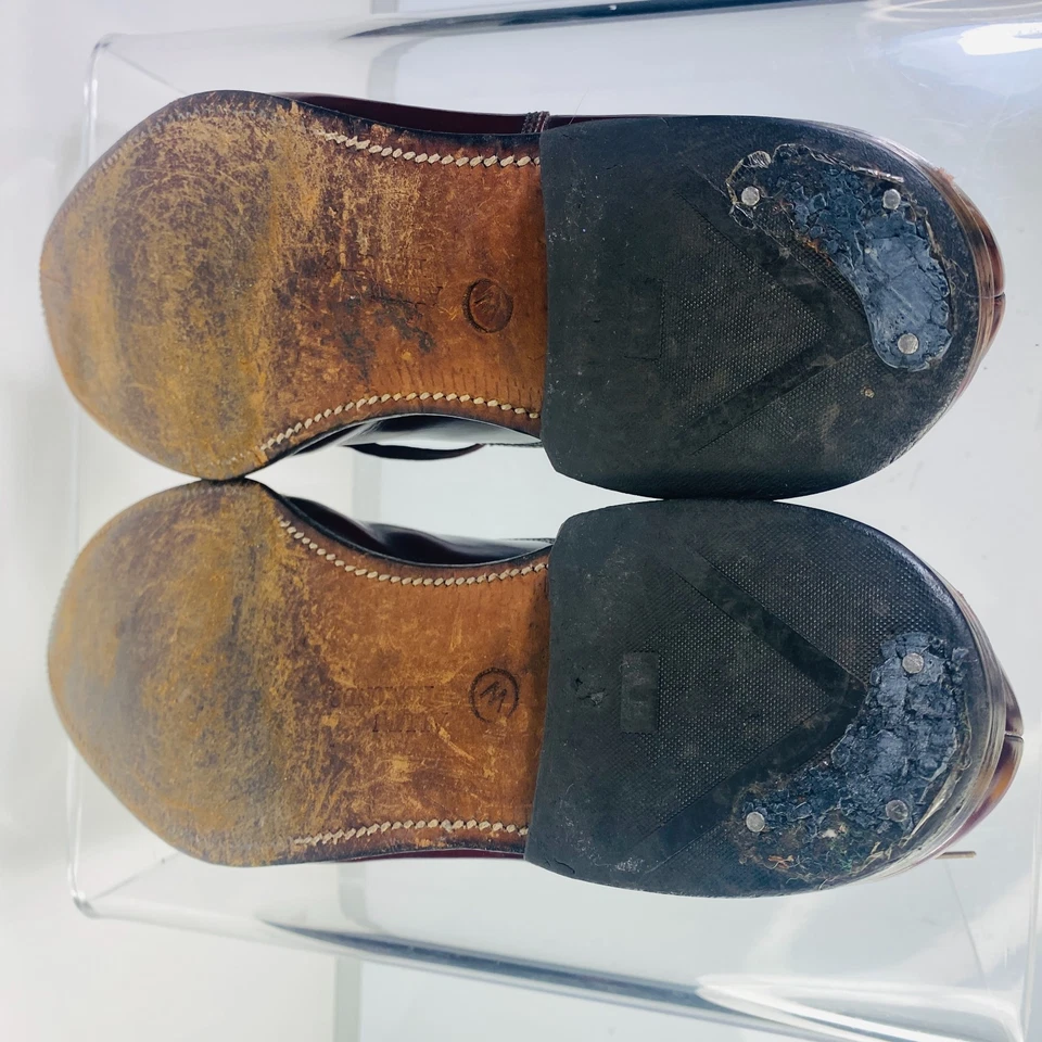 Allen Edmonds Park Avenue Shoes Mens Size 10 D Burgundy Cap Toe Oxford USA 5675 - Image 2 of 4