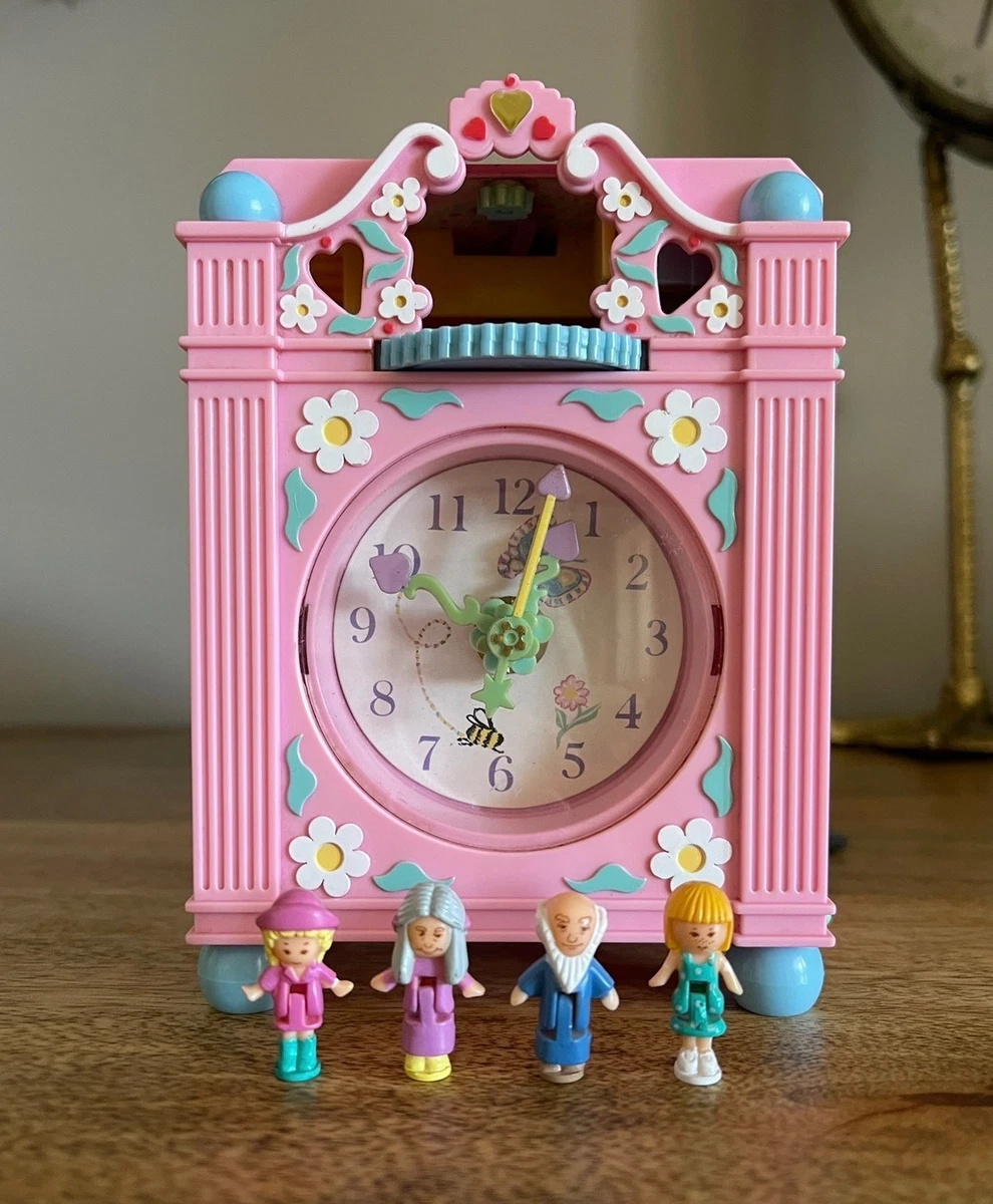 POLLY POCKET RÉVEIL clock funtime bleu avec 4 personnages Bluebird 1991 vintage EUR 148,00 - FR