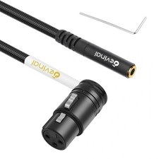 Rotatable Right-Angle XLR to 1/8 Inch Female Cable Adjustable Low-Profile