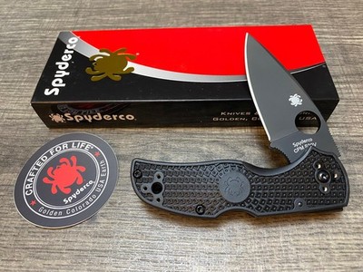 Spyderco Native 5 Folding Knife, Black Plain Blade, Black FRN Handles C41PBBK5 
