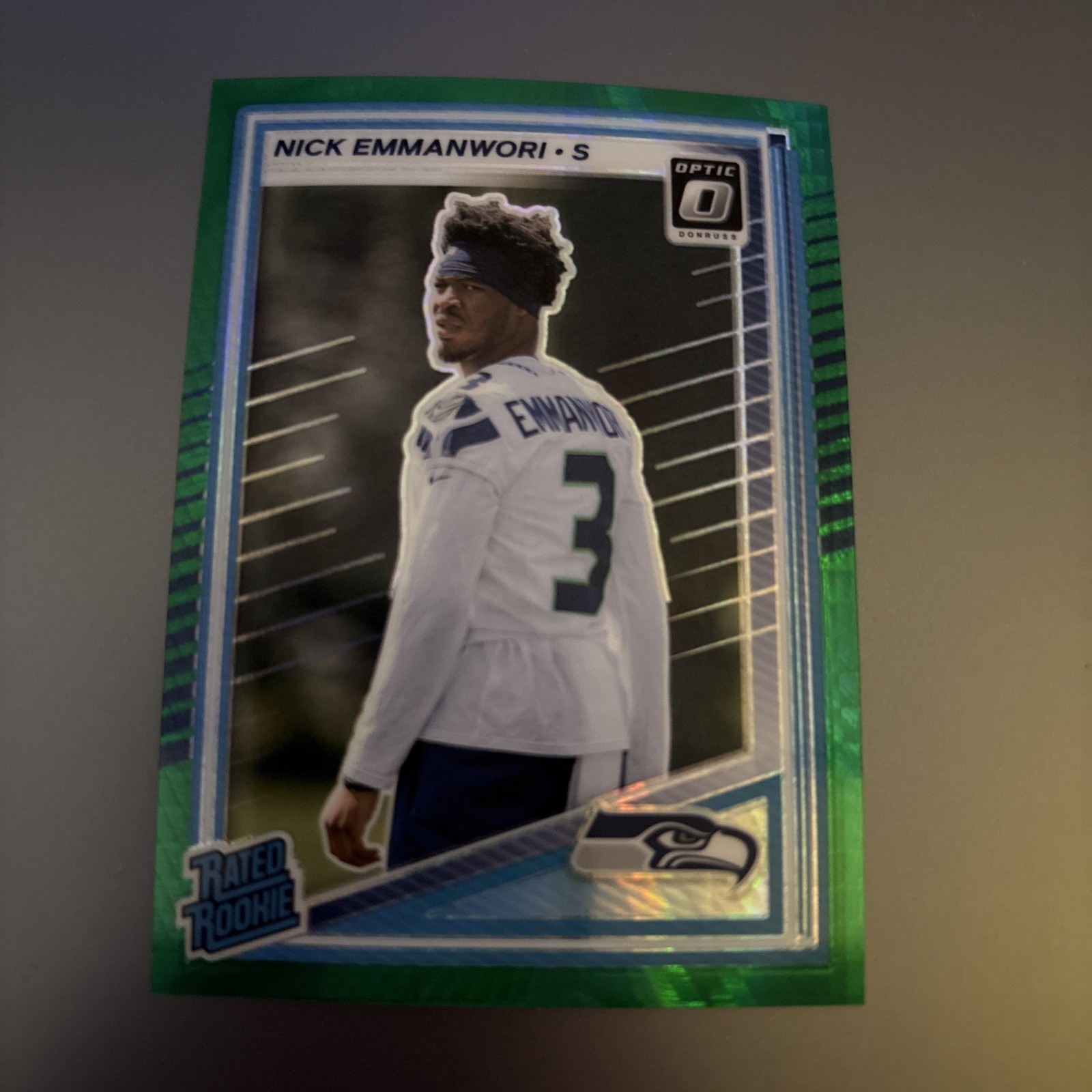2025 Donruss Optic Nick Emmanwori Rated Rookie Green Hyper Prizm #277 Seahawks