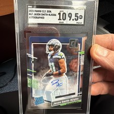 23 Donruss Clearly Jaxon Smith-Njigba RC Rated Rookie Auto🔥📈SGC 9.5/10🔥Champs