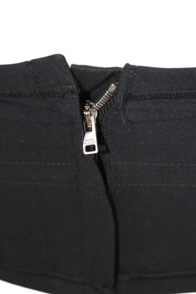 Isabel Marant Womens Cotton Lace Up Zip Back Strapless Crop Top Black Size 36 - Image 4 of 4