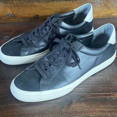 Vince Men's Fulton Black Leather & Suede Toe Sneakers Shoes Size 11 M Eur 45