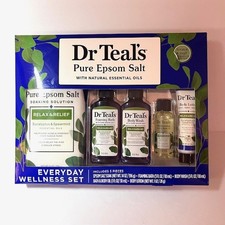 Dr Teal's Gift Set Eucalyptus Spearmint Epsom Salt 5 Piece Bath Oils Body