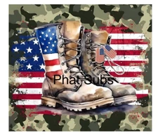 20oz Sublimation Tumbler Wrap American Flag Military Boots Ready To Press