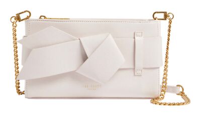 Ted Baker Jimmah Soft PU Bow Clutch Bag Clutch Umhängetasche Tasche Ivory creme