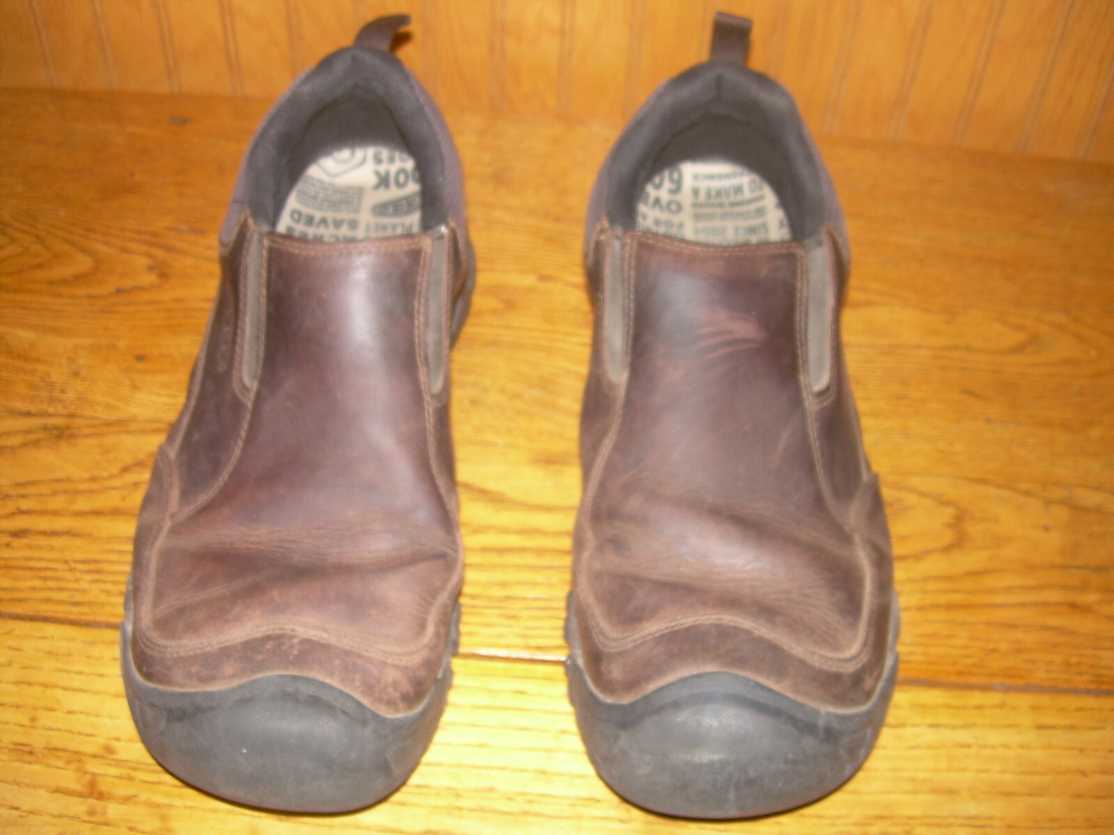 Scarpe slip on uomo usate KEEN Jungle moc marrone pelle marrone taglia 13