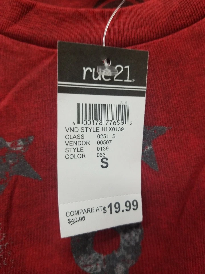 Nueva Camiseta Anchor and Wings Roja Rue 21 Talla Pequeña (D1) Foto 2 de 4