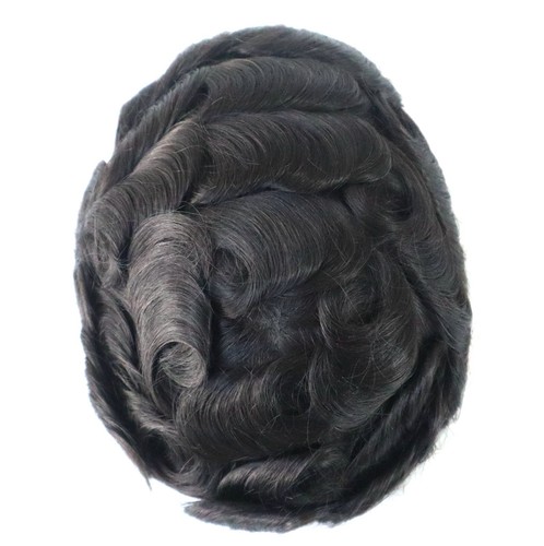 Natural Mens Lace Front Hair Replacement System Skin Toupee Human Hairpieces Q6 - Picture 8 of 11
