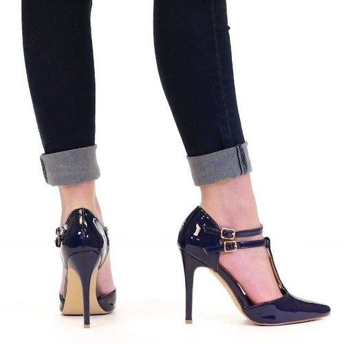 JOURNEE COLLECTION TRU-T Women's Navy Strap Stiletto Heels Pumps - 第 3/10 張圖片