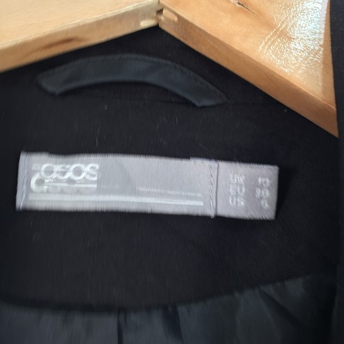 Asos womens blazer jacket size 10 black long sleeve 066212 - Picture 3 of 8